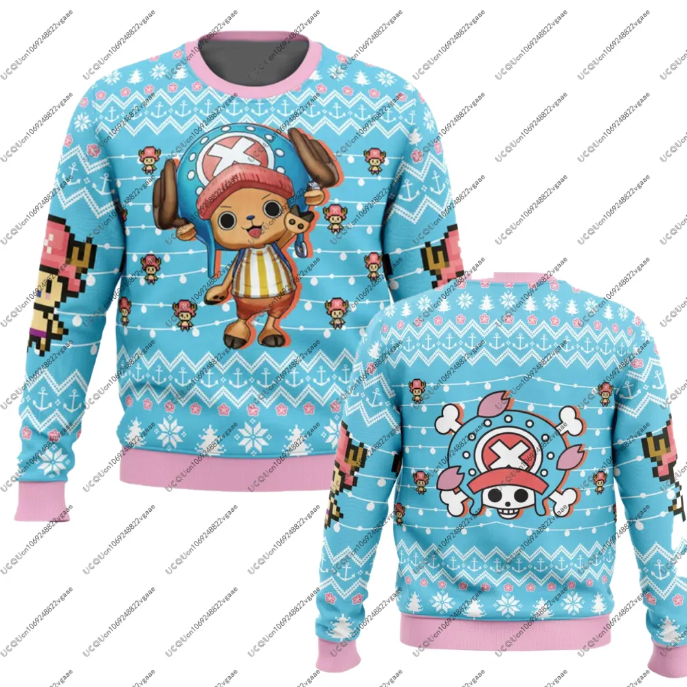 Kaus Pria Anak Perempuan Kaus Anak Laki-laki Atasan Dewasa Hoodie Y2k Hadiah Natal Tony Tony Chopper One Piece Cosplay Anime