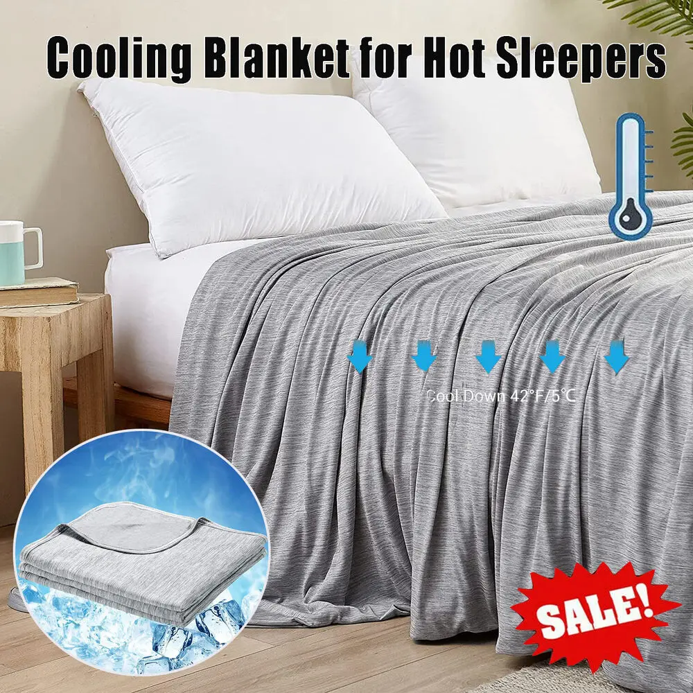 

Cooling Blankets Smooth Air Condition Comforter Lightweight Summer Quilt Cool Feeling Fibre Skin-friendly Breathable Blanket