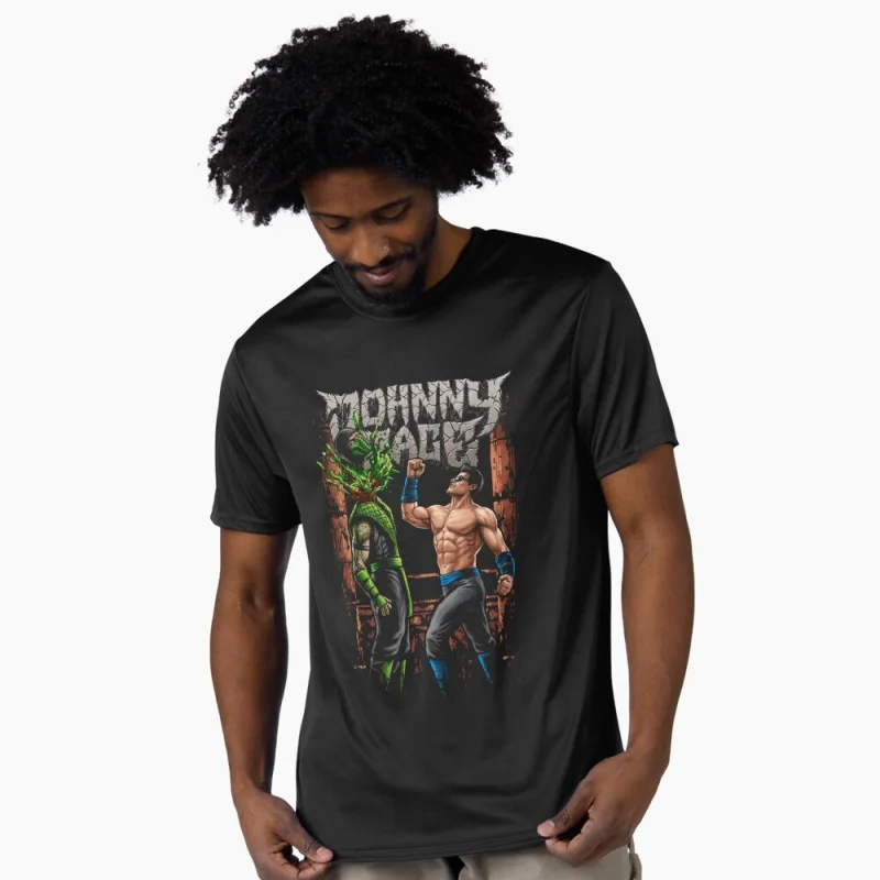 Johnny cage vs Reptile Vintage 90's Mortal Kombat MK Gift tee for gamer 100% cotton Short Sleeve Graphic T-Shirt All size tee