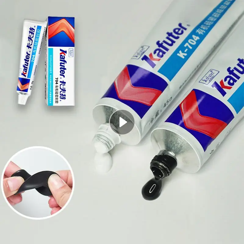 Kafuter 45g Silicone adhésif industriel K-704 704B caoutchouc de Silicone blanc/noir isolation étanche colle d'étanchéité électronique