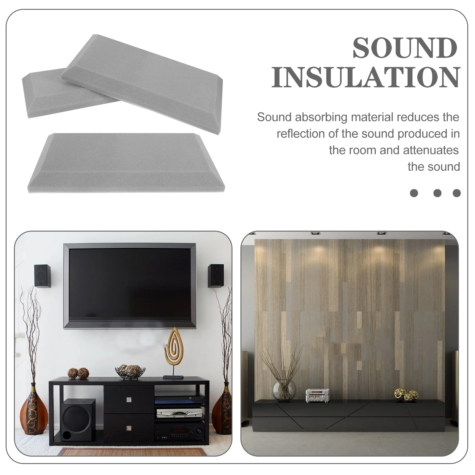 

3 Pcs Soundproofing Panel Absorbing Cotton Acoustic Wall Panels Sponge Noise Reduction Insulation