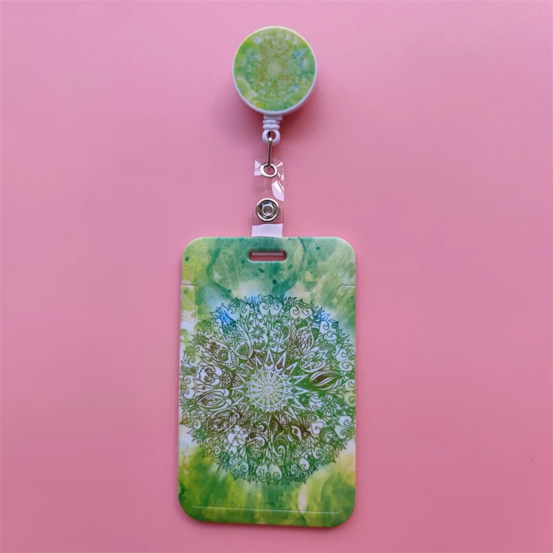 Mandala Ausziehbarer Kartenhalter mit Schnalle für Damen, Geschäfts-Ausweisklammer, Kartenhalter für Mädchen, Ärzte, Krankenschwestern, Ausweishalter – Detail 12