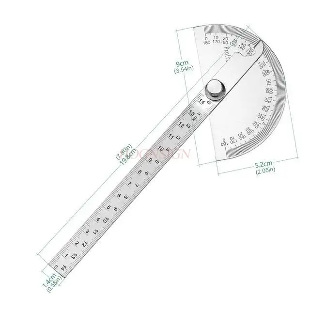 1pcs 180 Degree Protractor Metal Angle Finder Goniometer Angle Ruler
