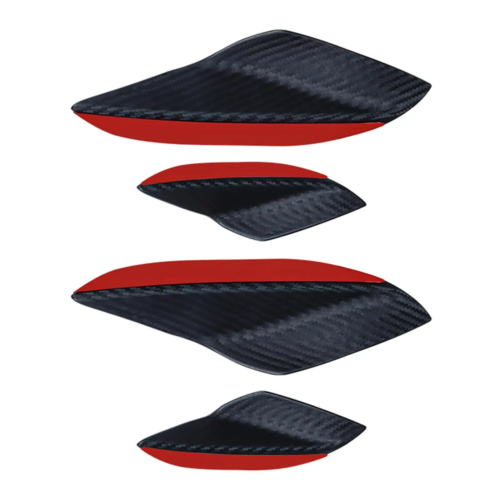 4x Universal Car Spoiler Canards Kit Auto Anti Collision Strip Front Bumper Lip