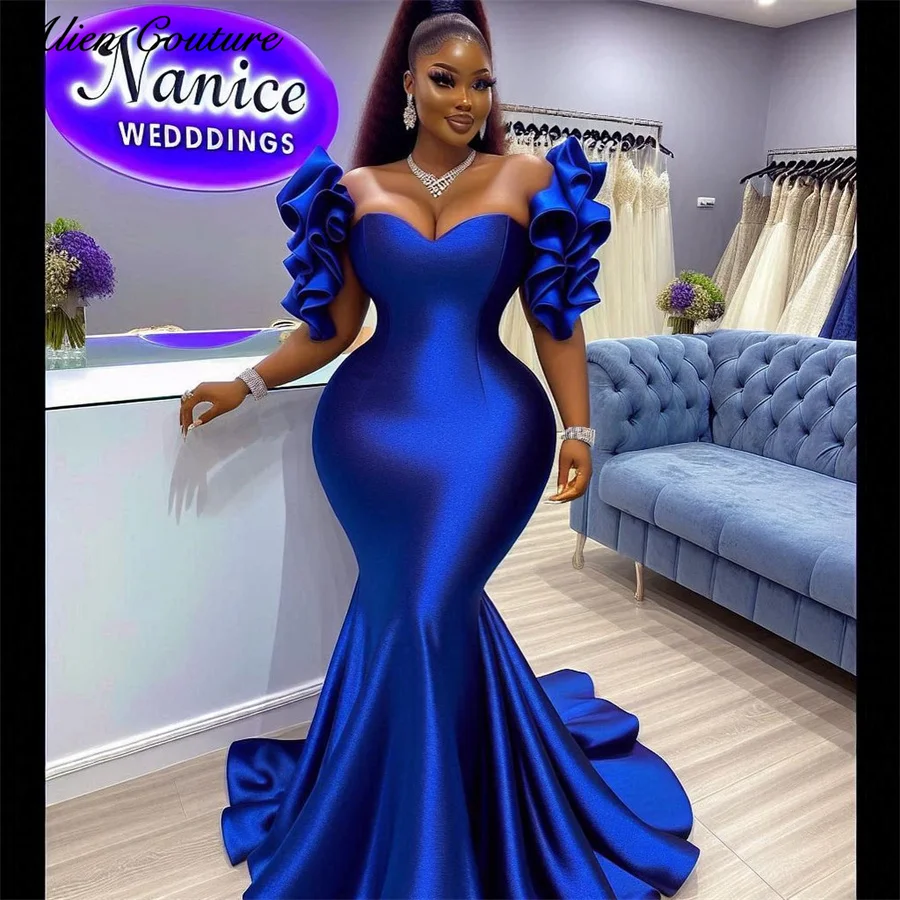 

Luxury Royal Blue Prom Dress 2025 Off Shoulder Wedding Reception Party Gown Evening Gown Birthday Party Customized