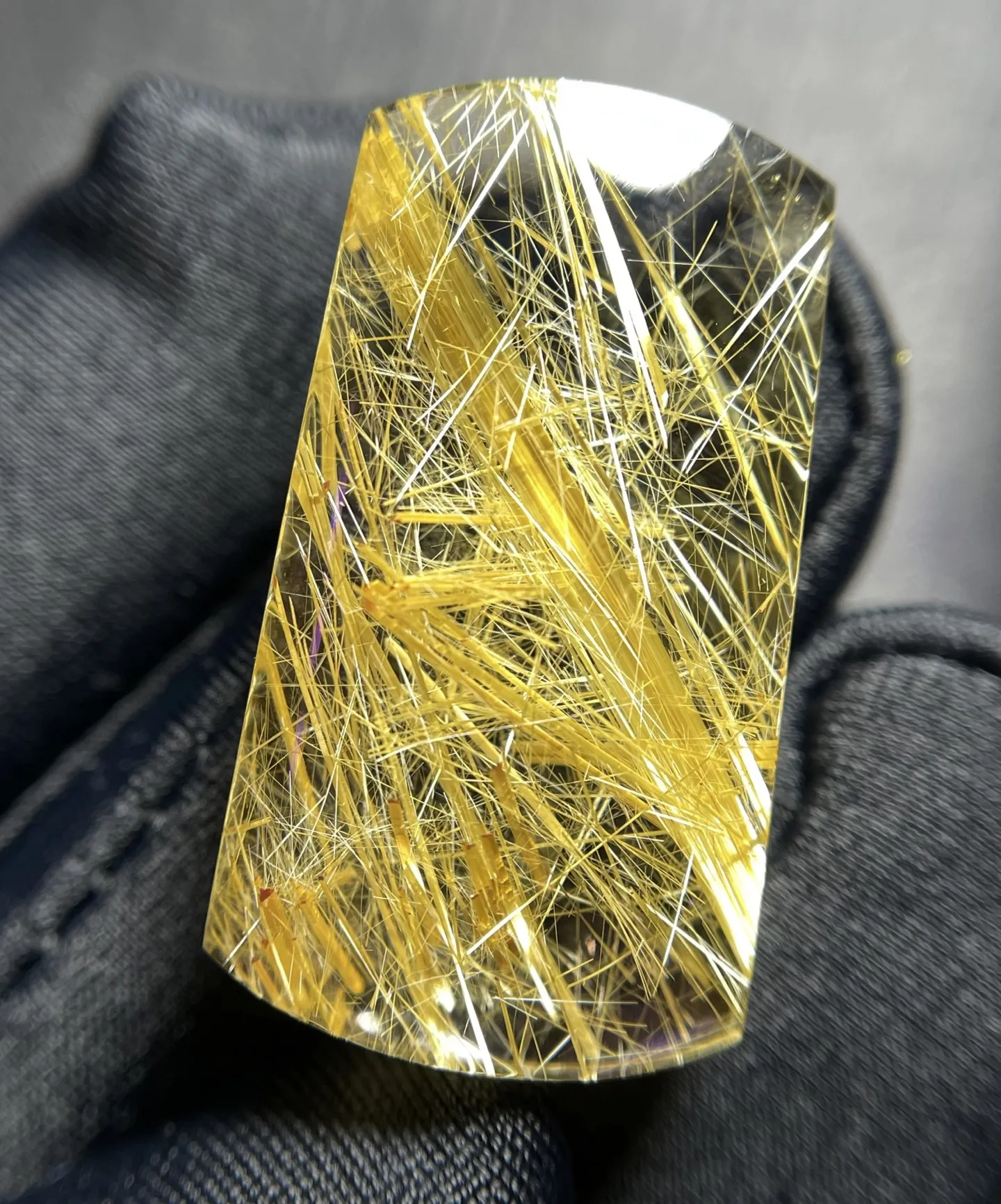 Natural Gold Rutilated Quartz Pendant Rutilated Jewelry 30*16.6*8.4mm Men Women Brazil AAAAAAA