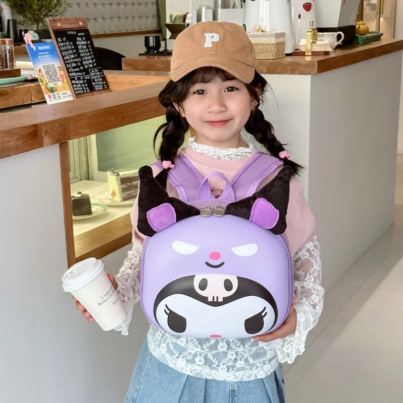 

Sanrio Hello Kitty Kuromi Children's Bags Cartoon Boys and Girls Burden Reduction Kindergarten Bag Children Hard Shell Backpack