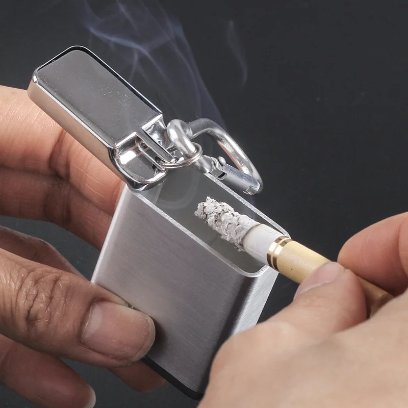 

Cigarette Ashtray Portable Pocket Mini Metal Tobacco Ashtray Outdoor Travel Keychain Ashtray