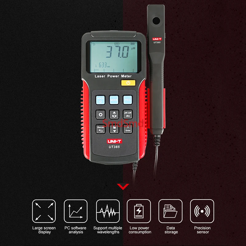Laser Power Meter UT385 Precision Laser Sensor Power Analyzer Laser Power Tester LCD Screen Display