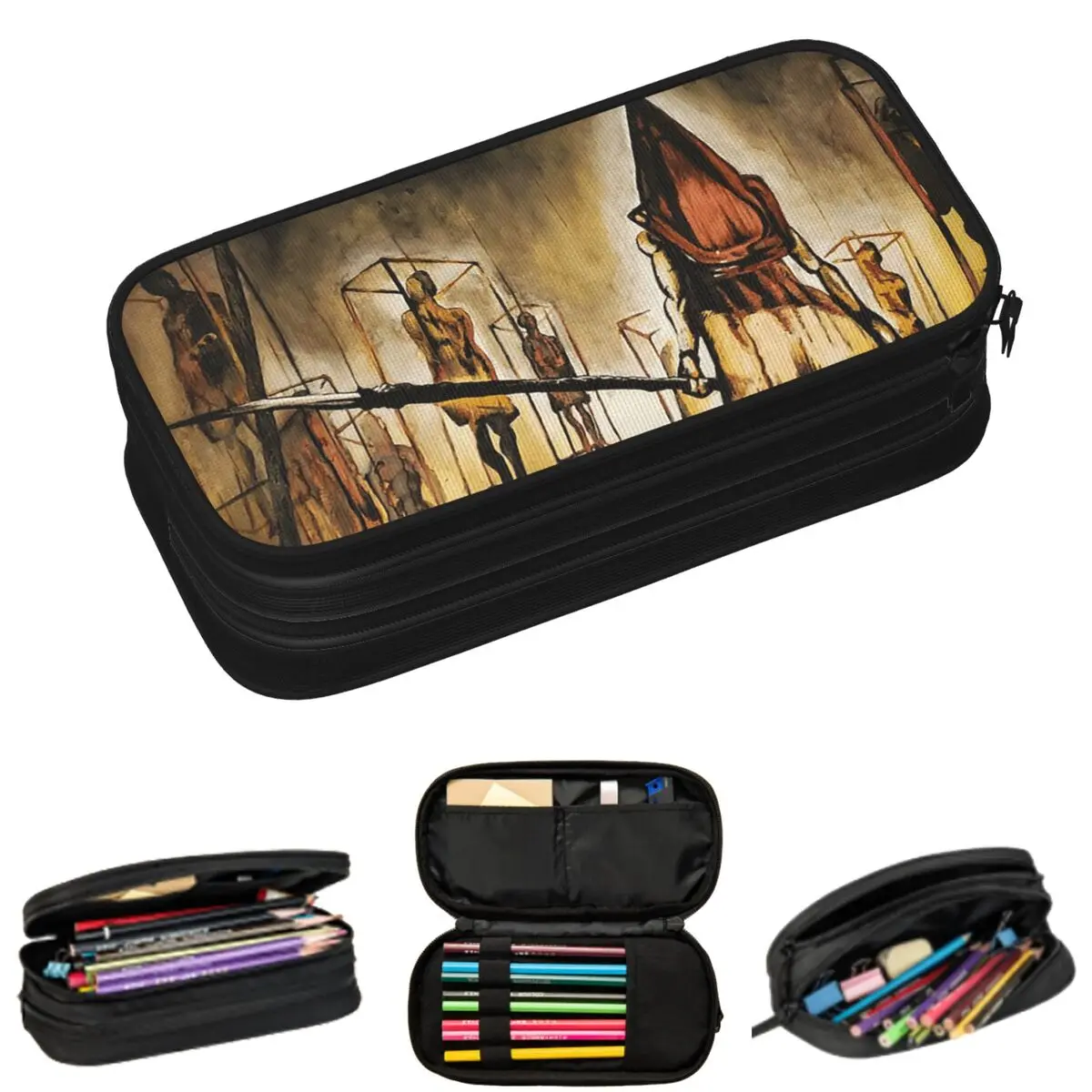

Game Silent Hill Misty Day Pencil Cases for Students Gifts Pen Box Pencil Bag Big Capacity Pencil Pouch
