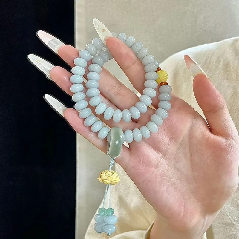 

Синий дым, дождь, «Корень Боди», мужские и женские культурные игры, бусины-счеты, двойные круги, ручные четки, браслет в виде лотоса