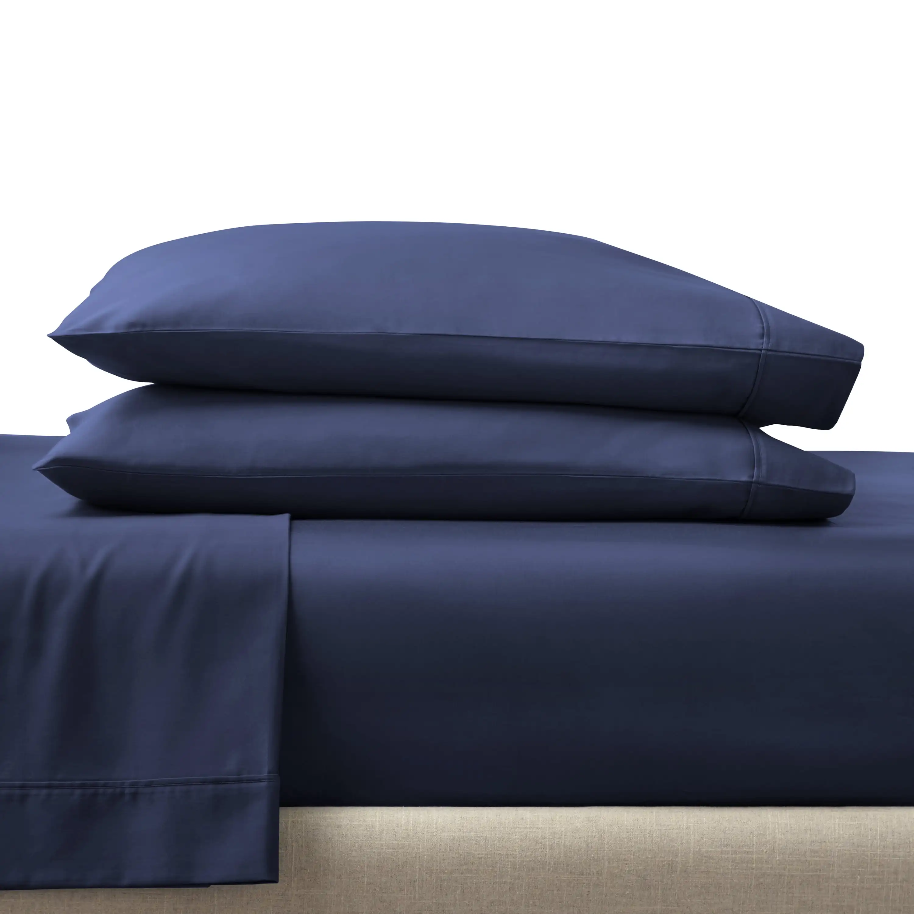

4-Piece 300 Thread Count Blue Cove Cotton Sateen Bed Sheet Set, Full