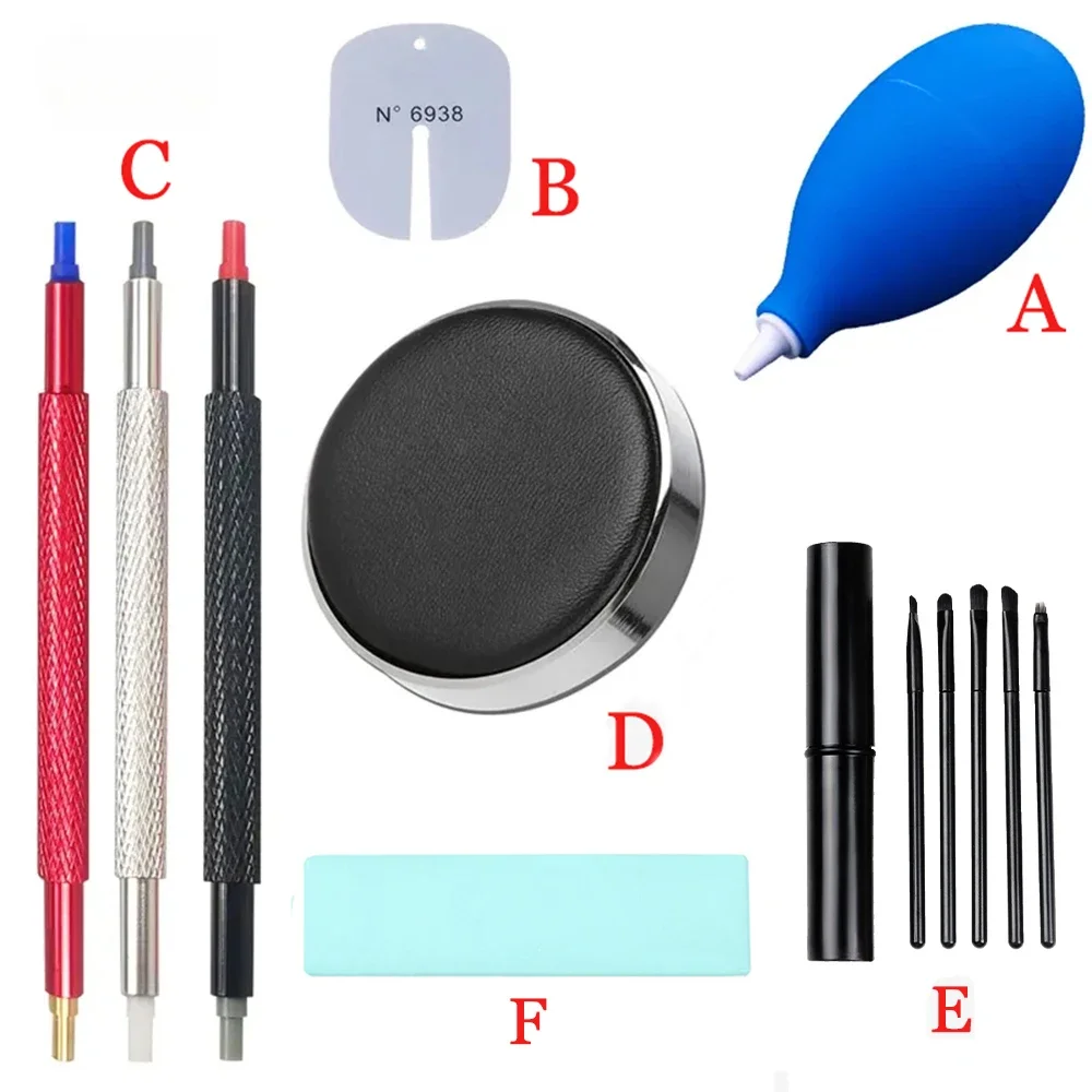 5/6pcs Watch Repair Kits Rubber Watch Dust Air Blower Pump Cleaner Brush Cushion Pad Cleaning Wristwatch Parts Watch Repair Tool