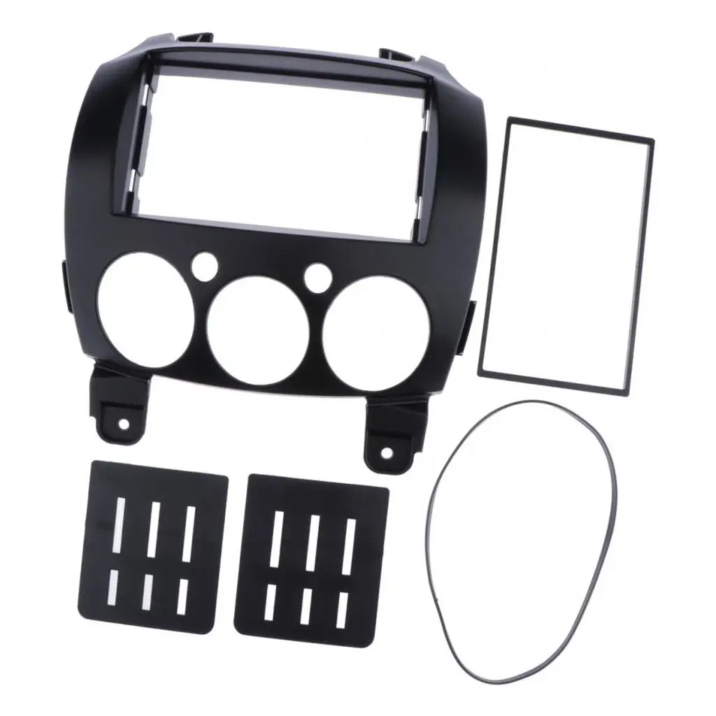 Plastic Car Dash Panel Double Din Stereo Fascia Trim Frame Car Stereo Accessories for Mazda 2 Demio 2007 to 2014
