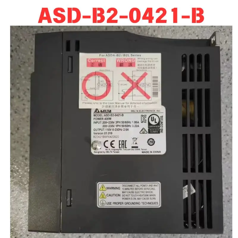 Used OEM disassembled parts ASD-B2-0421-B servo driver Functional test OK