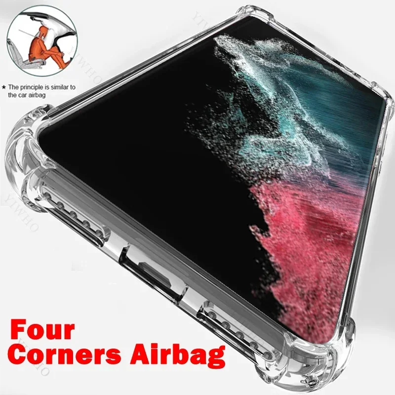 Clear Phone Case for Samsung Galaxy S22 Ultra 5G Thickened Transparent Case for Sansung S 22 Anti-scratch Shockproof Covers TPU