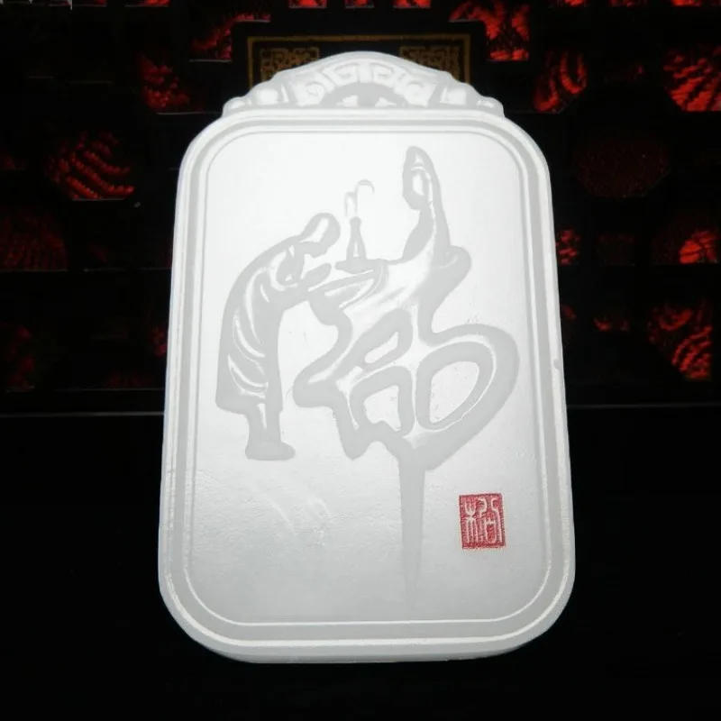 

Baiqiu Buddha pendant Jade Afghan White Buddha men's and women's pendant