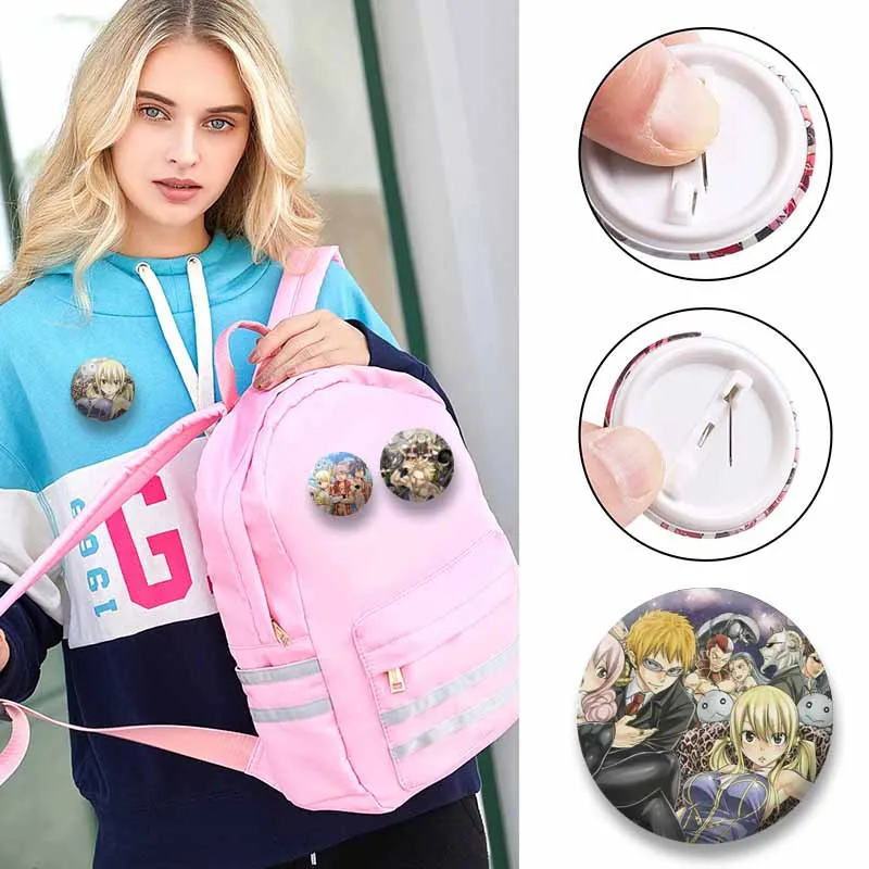 Fairy Tail Cartoon Soft Button Pins Cute Anime Character Brooch for Bag Shoes Jacket Cosplay Badges Accessories Jewelry Gifts