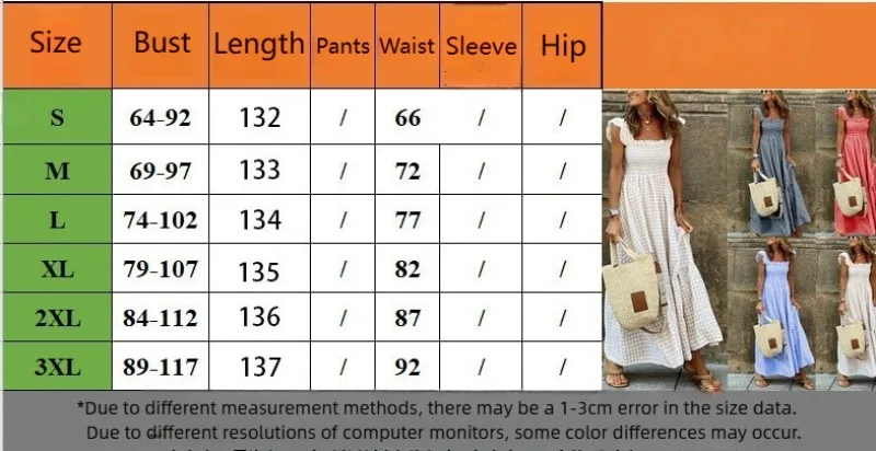 Elegant Temperament Plaid Patchwork Slip Boho Dress Summer Ruffle Backless Pleated Elastic Waist Swing Loose Party Dresses