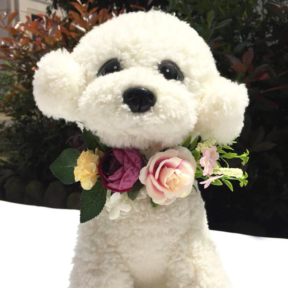 

Artificial Flower For Dogs Cats European Style Pet Headwear Dual Function Wedding Party Decor Dog Wreath Pet