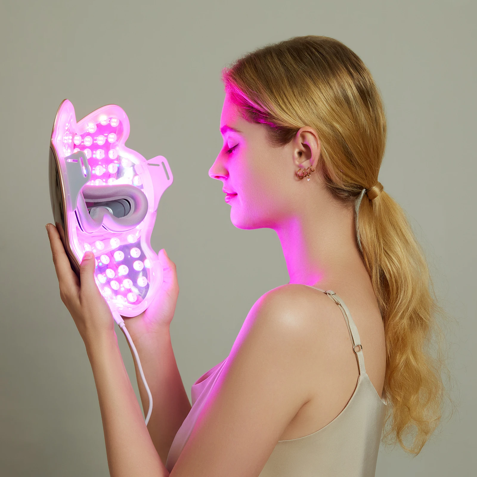 Led  Face Skin-Care Light Therapy Led Facial Masks Full Face Mask Anti-Aging Hard Case Red Light Therapy Face Led Mask