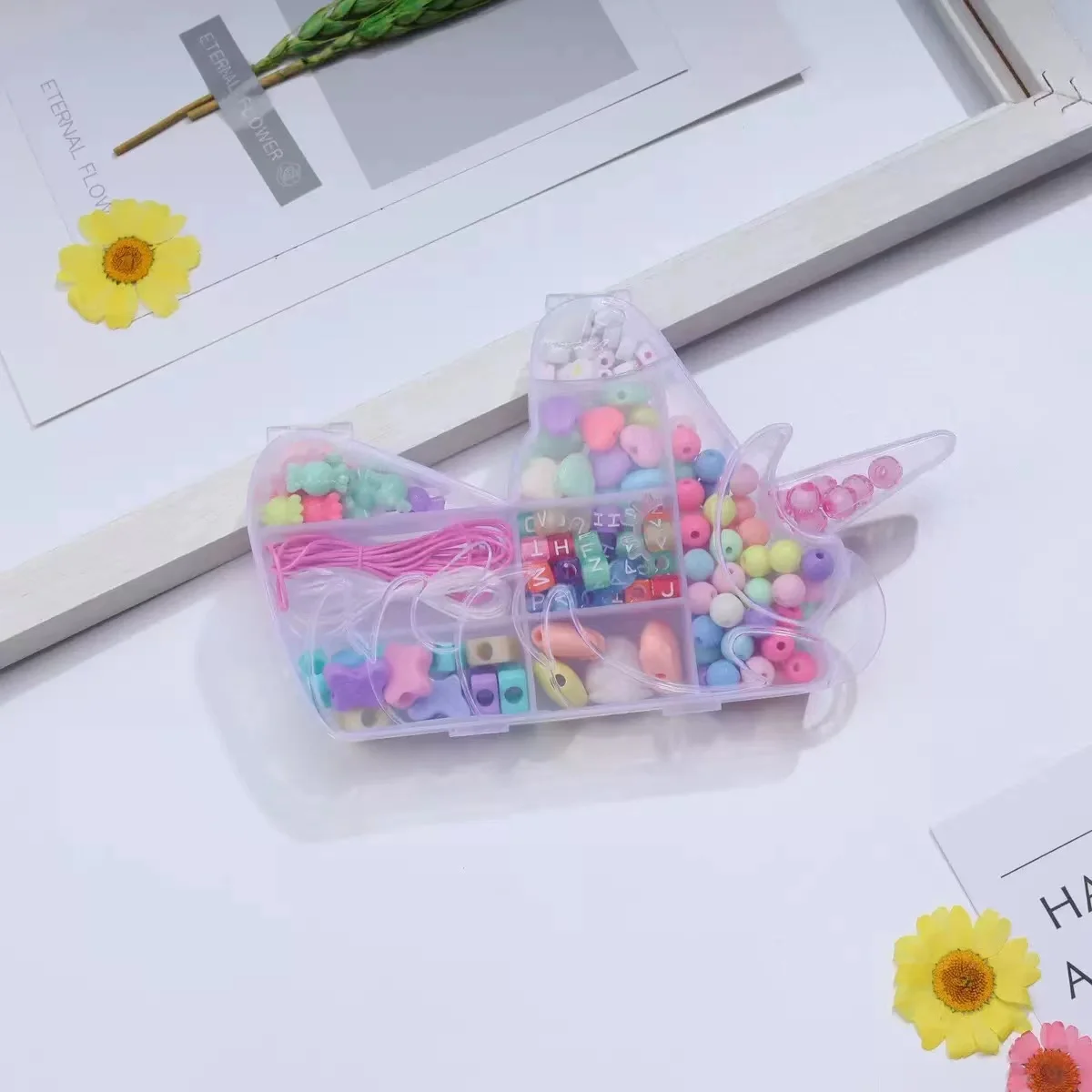 DIY anak-anak manik-manik amblyopia koreksi memakai manik-manik mainan puzzle gaya Eropa Gadis buatan tangan DIY kalung Gelang set