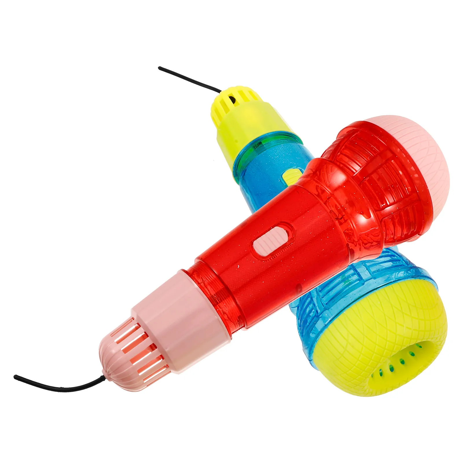 

2 Pcs Echo Microphone Toy Crystal ange Purple 24cm Kids Singing Karaoke Pretend Play Party Favor Educational Toy