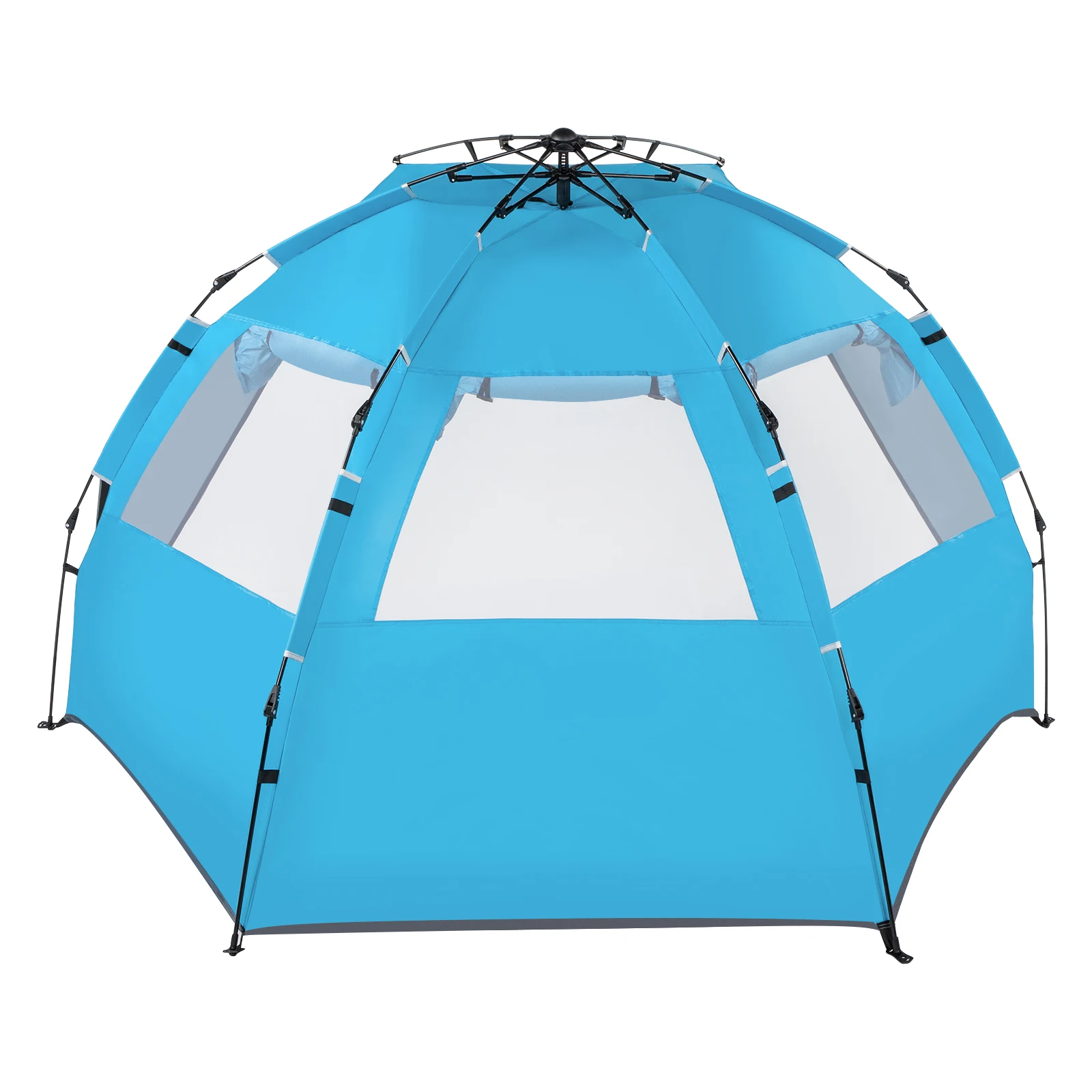 Fiberglass Pole Oxford Cloth Quick-Open Free Ride Beach Tent Blue