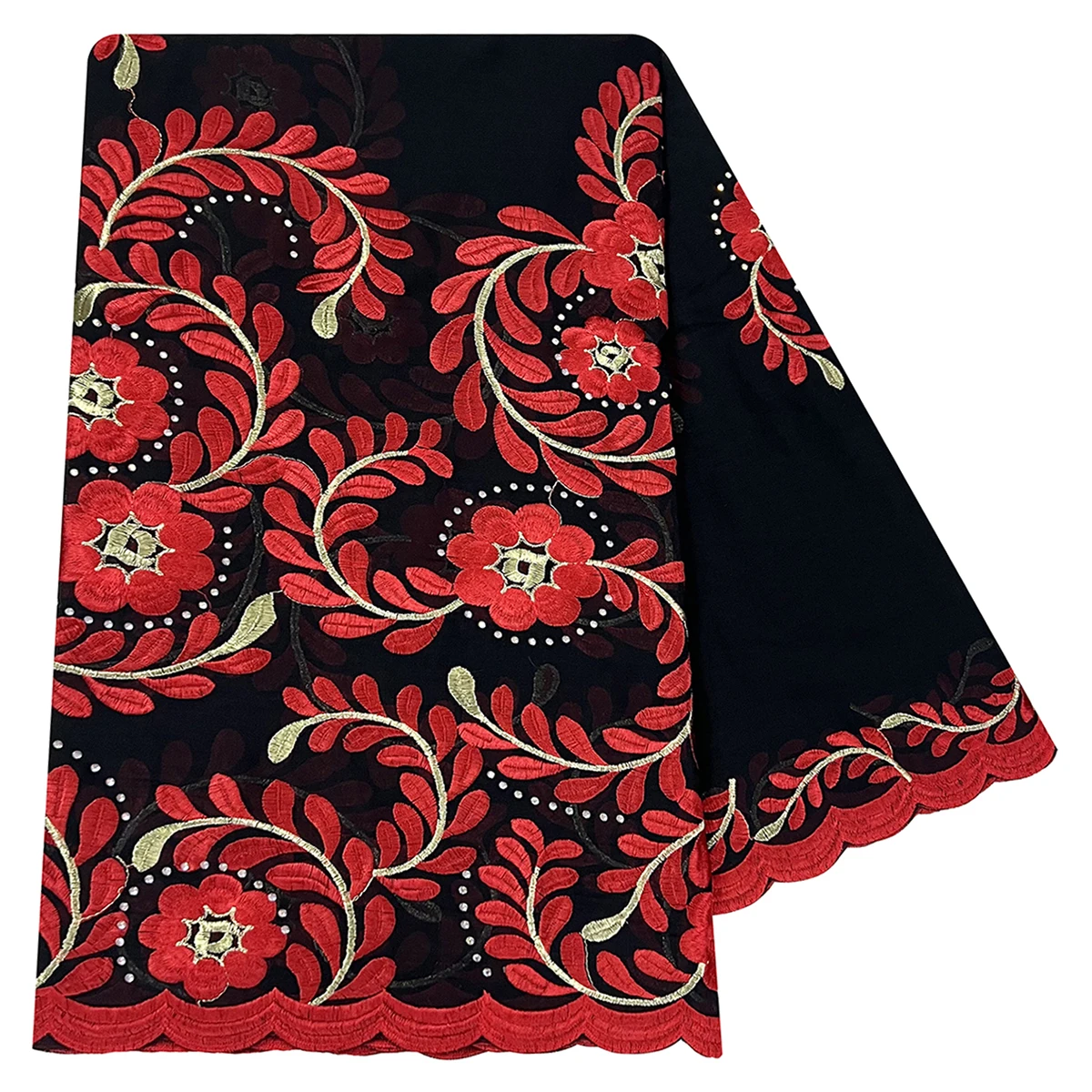 100% Cotton Fabric Rayon Cotton Thread Eembroidered Scarf Dubai Excellent Style African Women Hijab Muslim Scarf High Quality