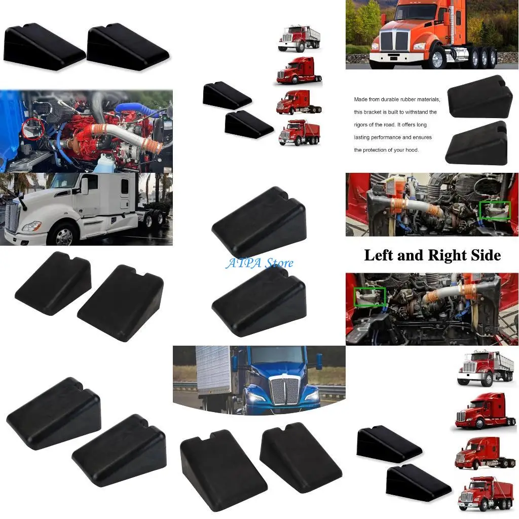 

U13C Pack of 2 Hood Bumpers Support Replacement Left Right L856081 L85-6081 M75681 for Peterbilt 567 579