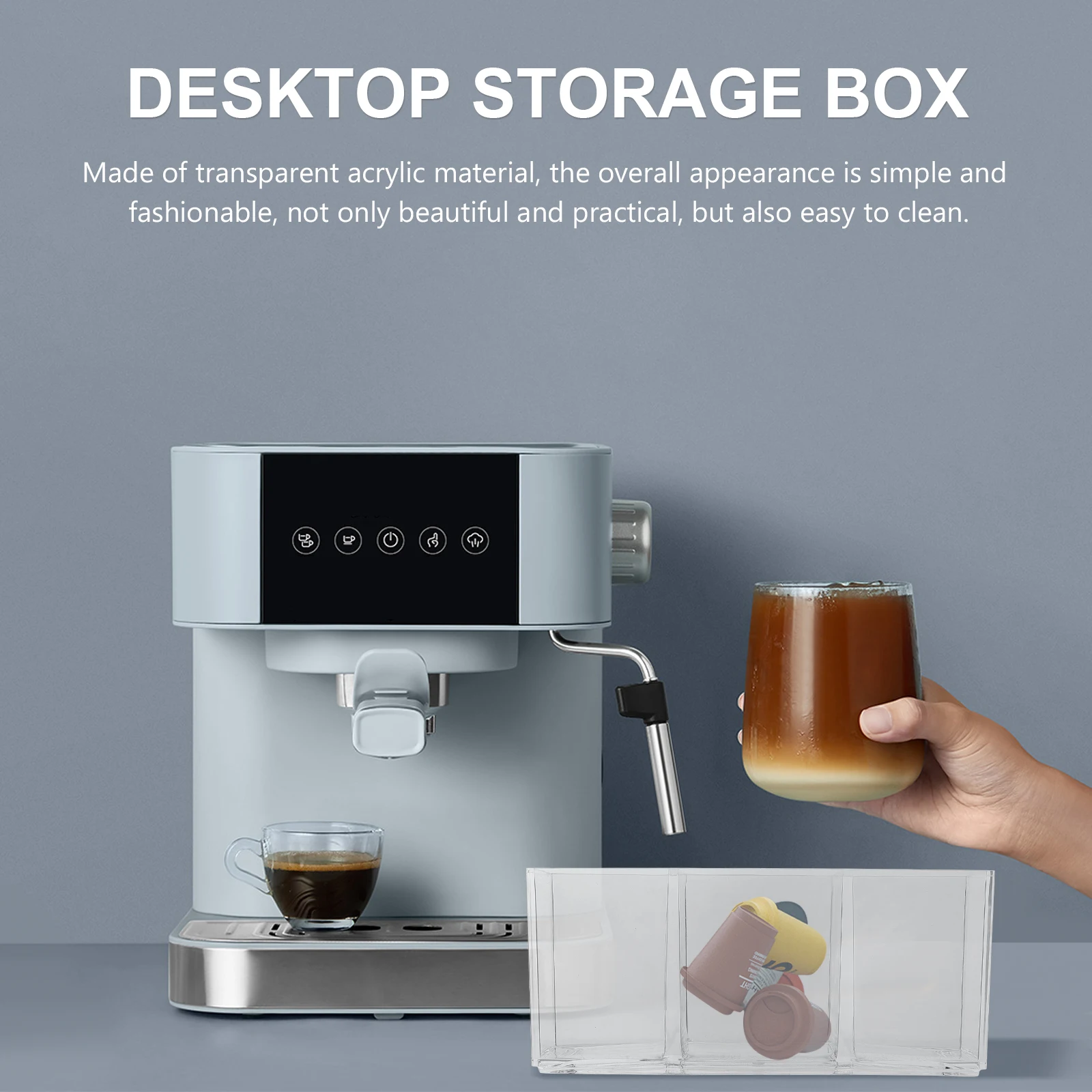 

Acrylic Coffee Capsule ganizer Transparent Storage Box for Coffee Tea Bags Holder Home Office Decor Gift