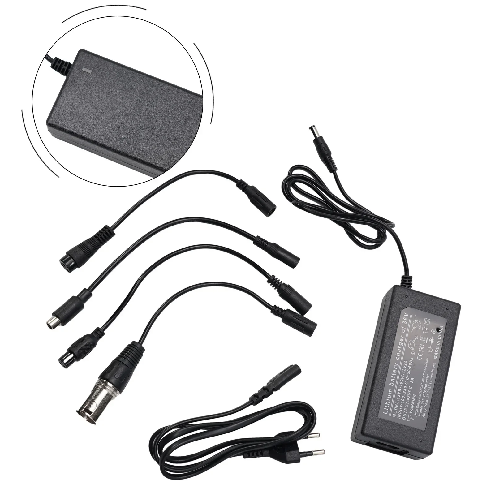 42V 2A Electric Bike Charger Set 5 Plugs Lithium Battery Electric Scooter Charger Hoverboard Balanced Car Charger E-bike Parts