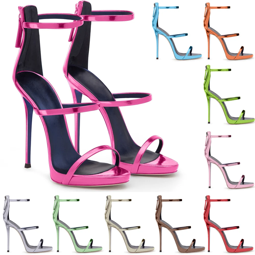 

【Measure your feet length before order】Women Stiletto High Heel Strappy Sandal Sexy Evening Party Dress Fashion Lady Shoe C-SL-3