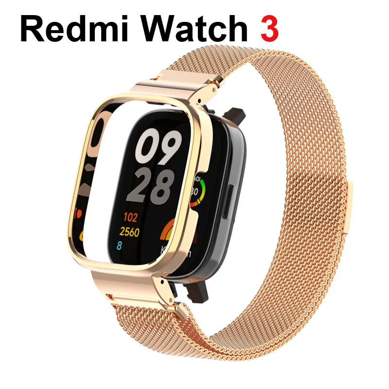 Pulseira de aço inoxidável para relógio Xiaomi Redmi, cinta ativa, 2 Lite Pulseira, Mi Watch Lite, Milanese, 4 3