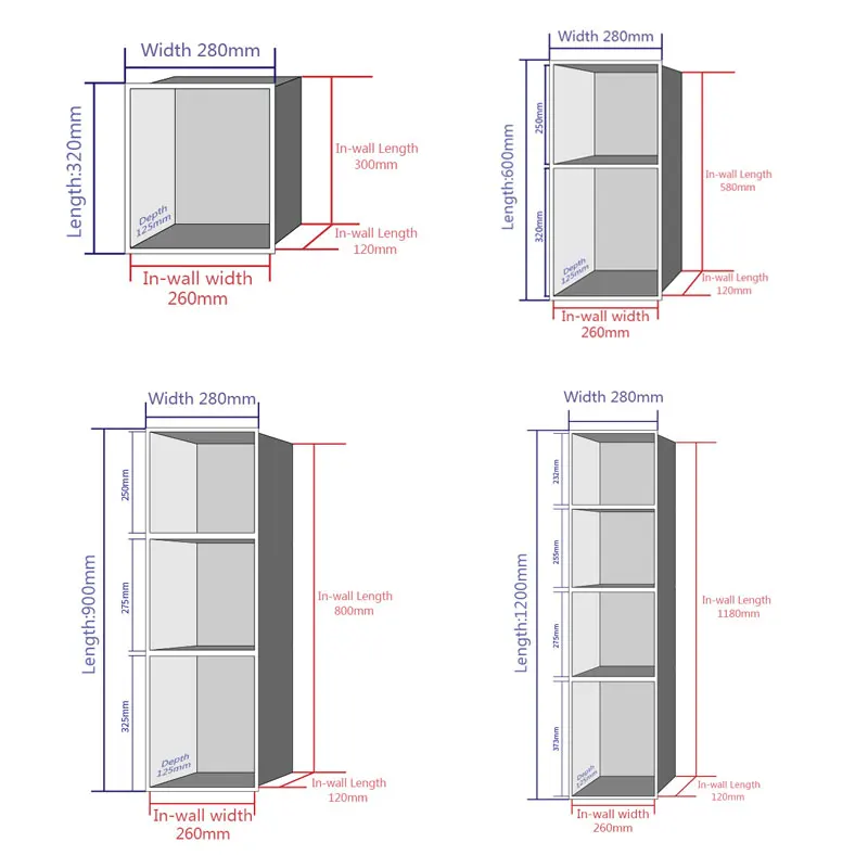 Stainless Steel Recessed Wall Niche Black Gold Bathroom Shelves Concealed Shower Niche Shelf Hotel Iving Room Decorative Cabinet