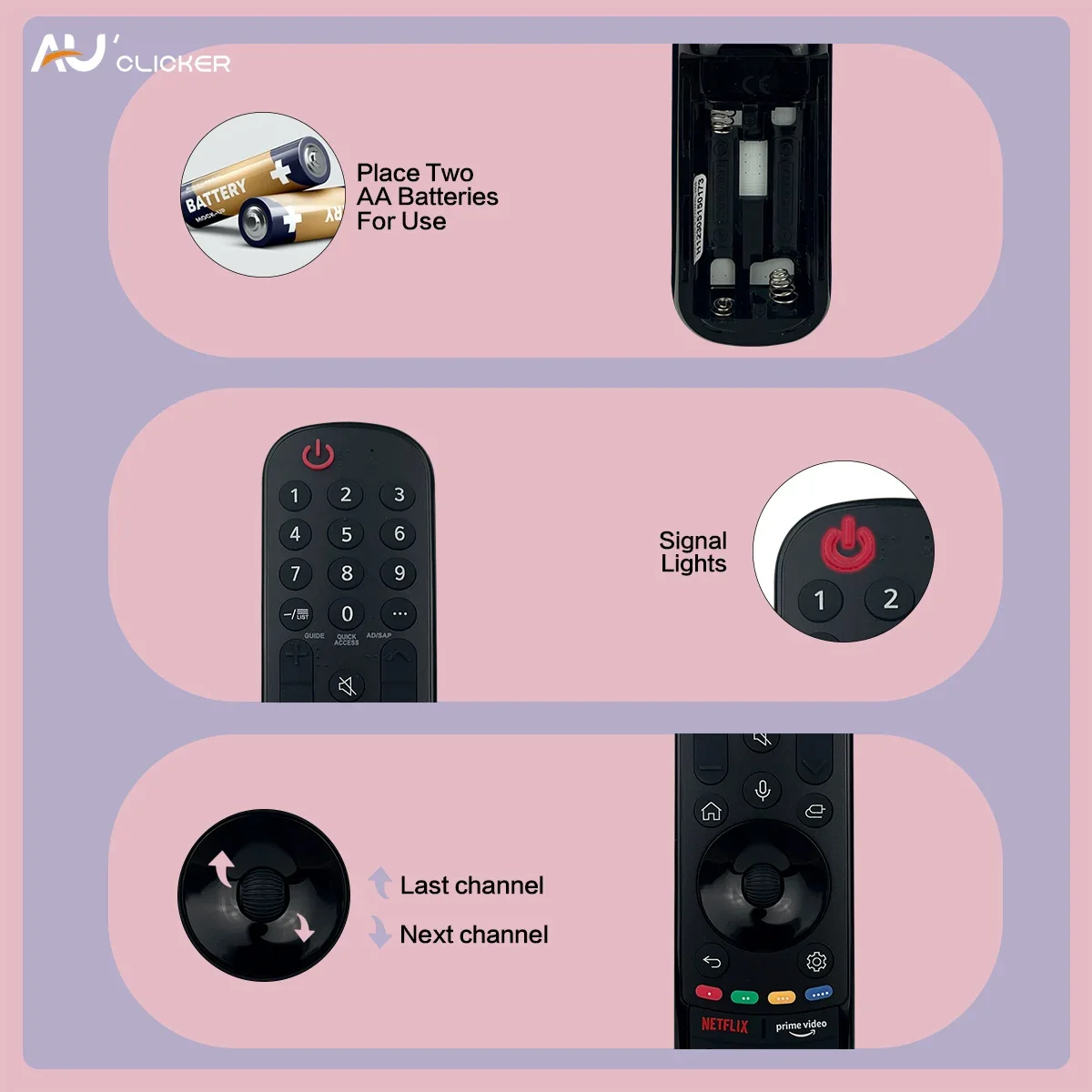 MR22GA Voice Remote AKB76039901 Replacement for LG Smart TV for Magic Remote MR22GN with Pointer and Voice Function