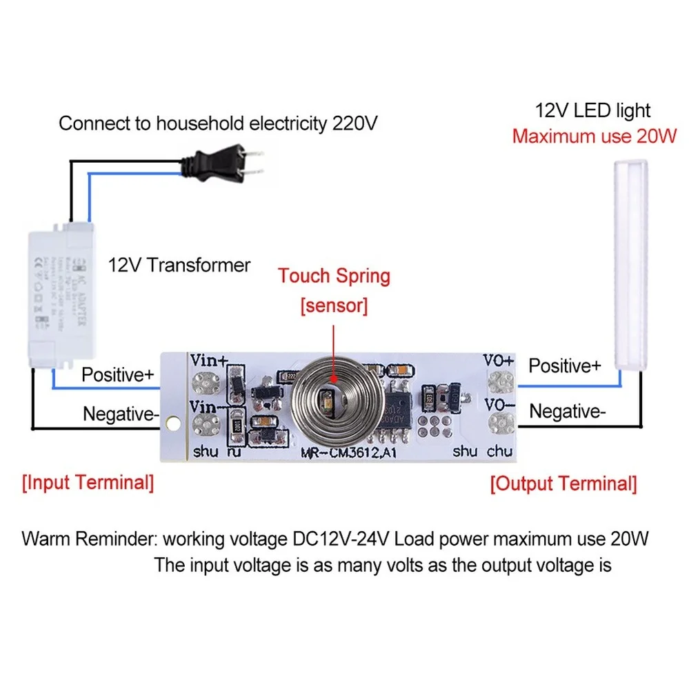 Touch Switch Capacitive Module 5V-24V 3A LED Dimming Control Lamps Active Components Short Distance Scan Sweep Hand Sensor