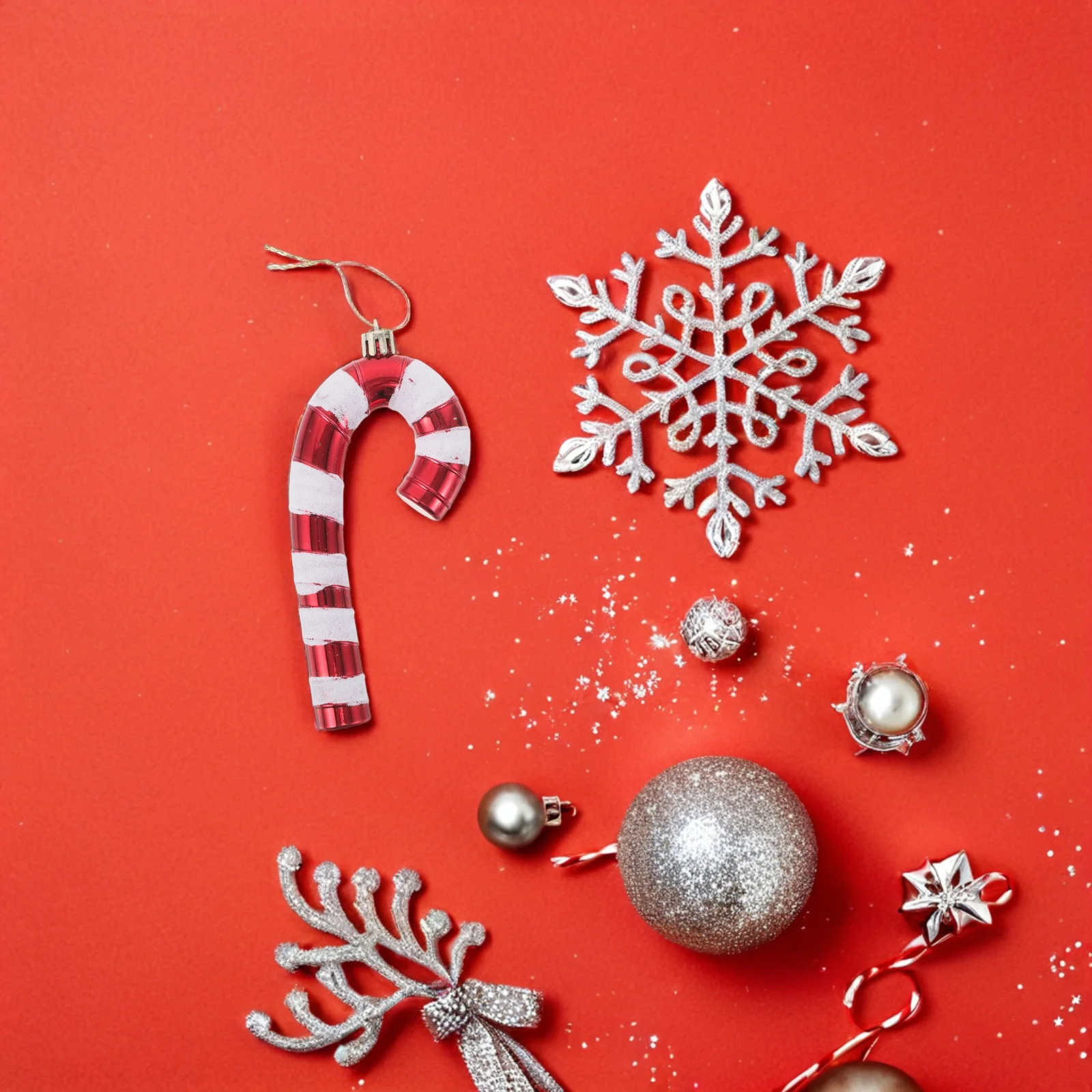 

6Pcs Christmas Decoration Set Classic Crutch Candy Canes for Holiday Home Office Tree Decor Indoor Outdoor Xmas Party Use