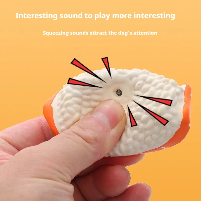 Sushi shaped latex chew toy, teeth grinding and cleaning interactive play dog toy