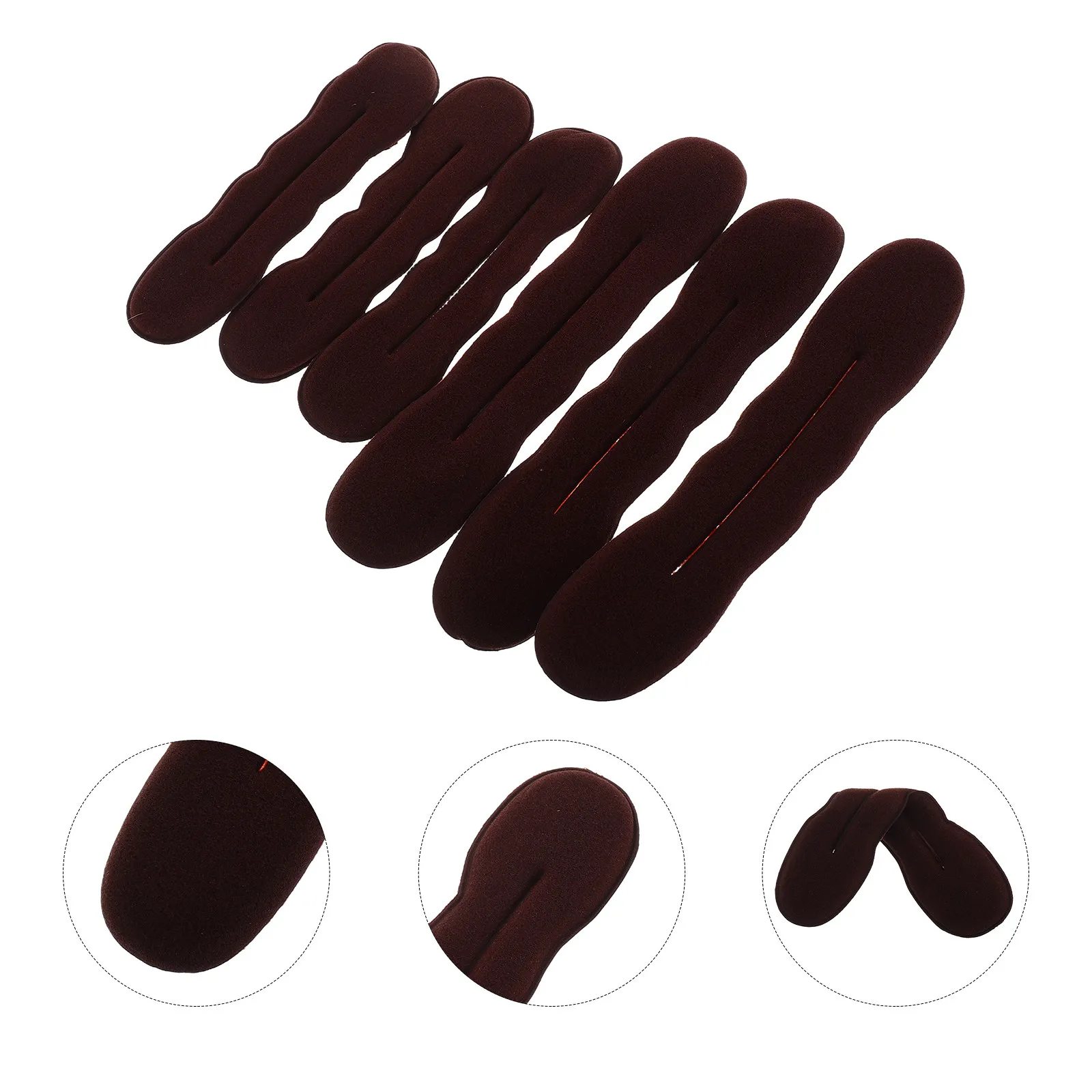 6Pcs Hair Bun Maker Sponge Twist Soft Reusable Women Hair Styling Tool Portable Donut Bun Former for Daily Party Wedding
