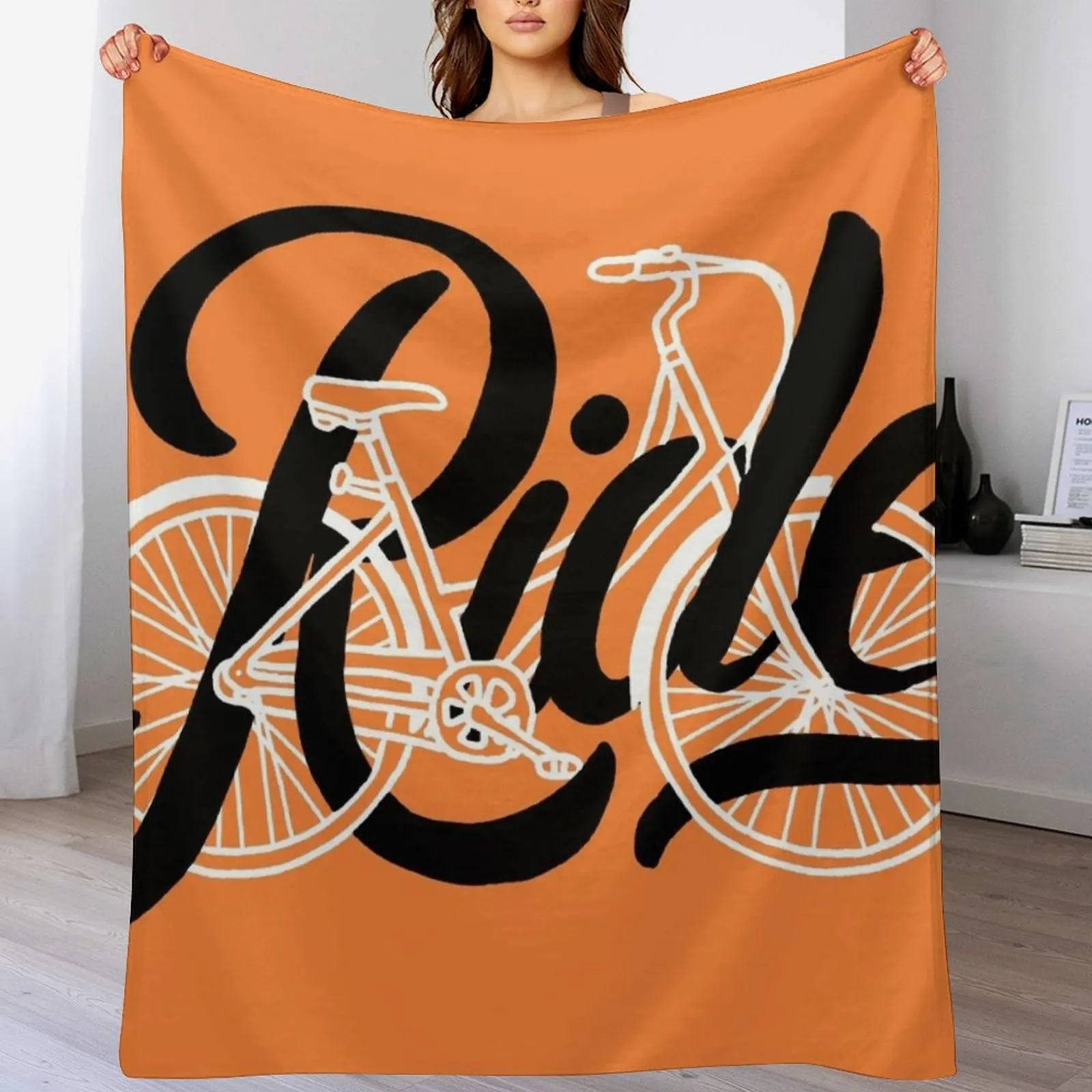 Ride Bike Throw Blanket Beautifuls Flannel Fabric Blankets