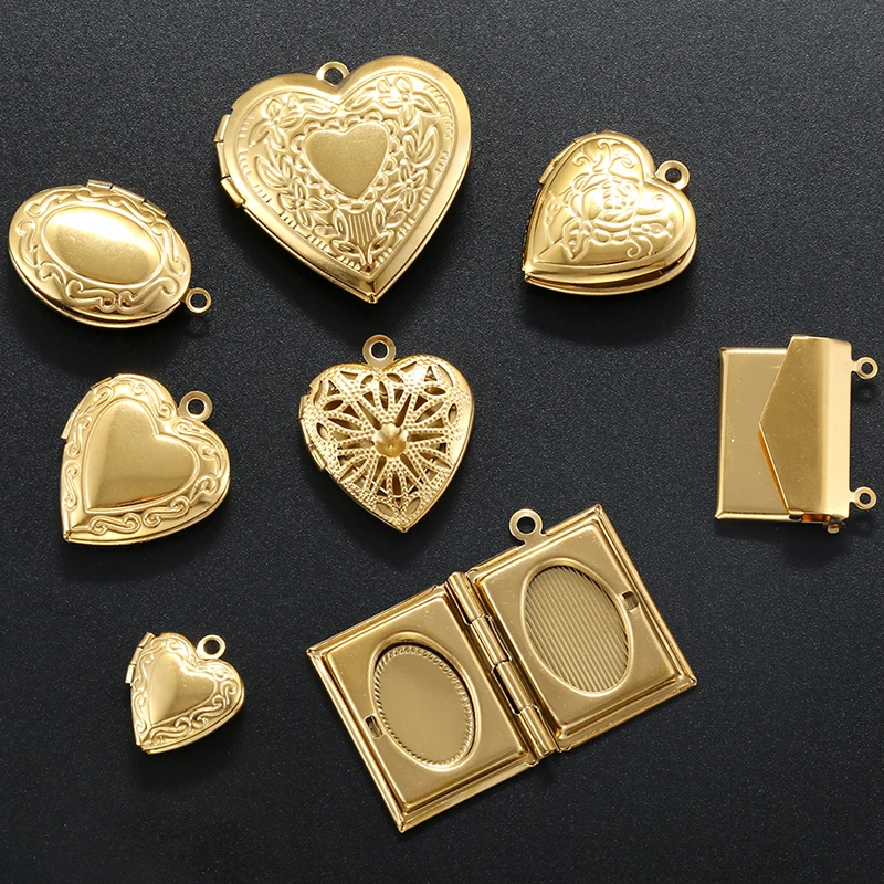 304 Stainless Steel Photo Pendant Frame Charm Fade-Resistant Openable Pendant DIY Necklace Souvenirs Making Accessories:VD2366