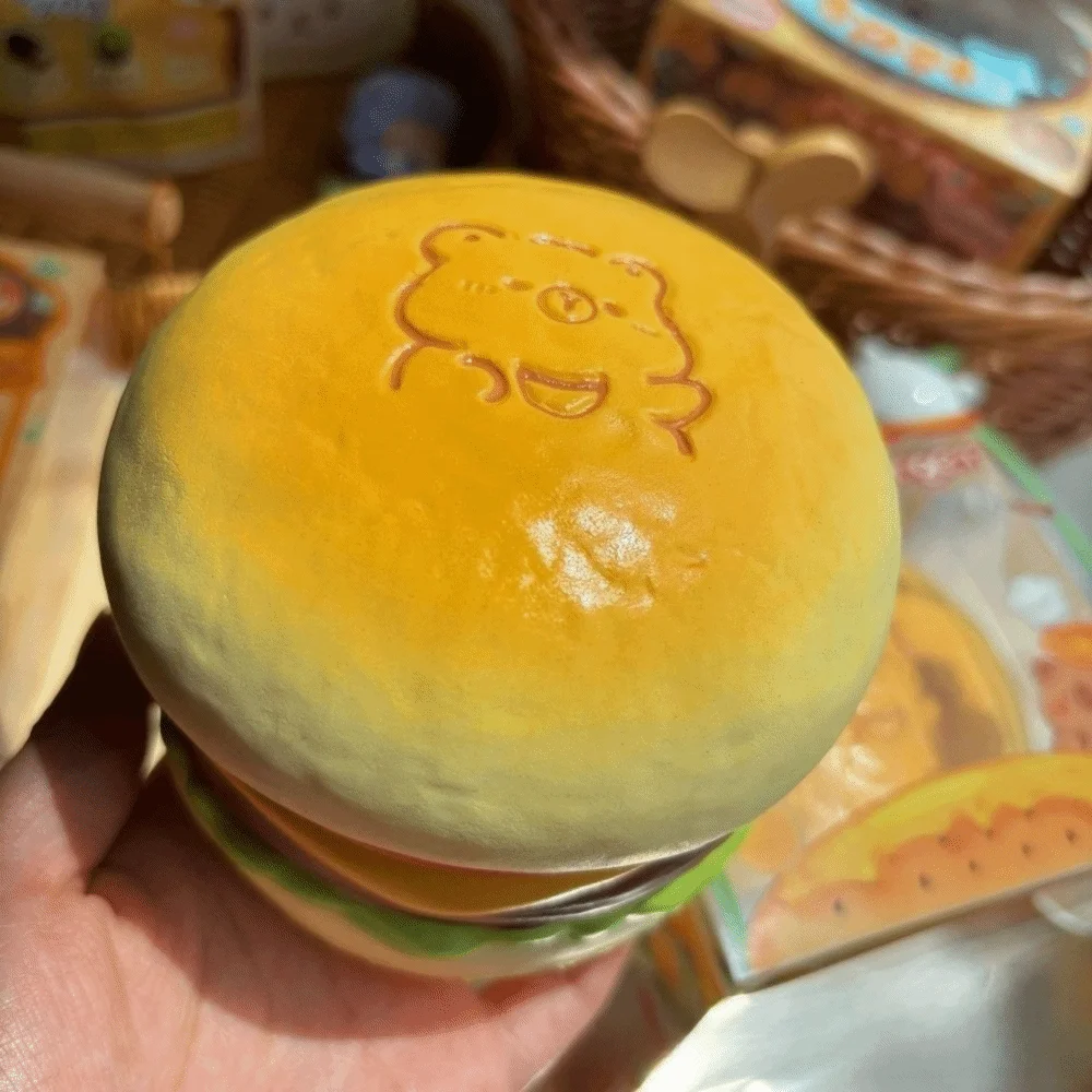 Langsam steigendes Capybara-Hamburger-Spielzeug, weicher Rückprall, Stressabbau, Hand, entspannendes Geschenk, leichtes, tragbares Kuchen-Simulationsspielzeug, Geschenk