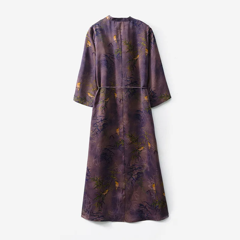 Robe Jacquard Rose Torsadée en Fil de Nuage Parfumé Non Patrimoine, Col Montant Chinois, Haute Qualité, Nouveau