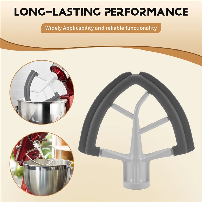 A97G Flex-Edge Paddle Attachment For Kitchenaid 4.5-5 QT Tilt-Head Stand Mixer Replacement Silicone Beater Bowl Scraper Blade