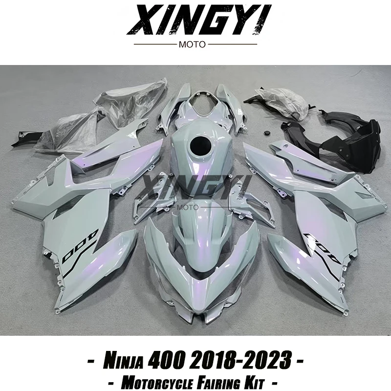 New High Quaility ABS Plastics Fairing Kit Fit for KAWASAKI Ninja 400 2018 - 2023 Bodywork Kit Injection mold Grey purple