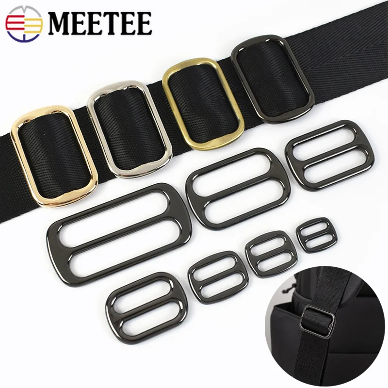 10 Stück 12-50mm Metall-Tri-Glide-Schiebeschnallen Rucksackgurt-Verstellschlaufen Verschluss Gurtbandhaken DIY Bastelzubehör