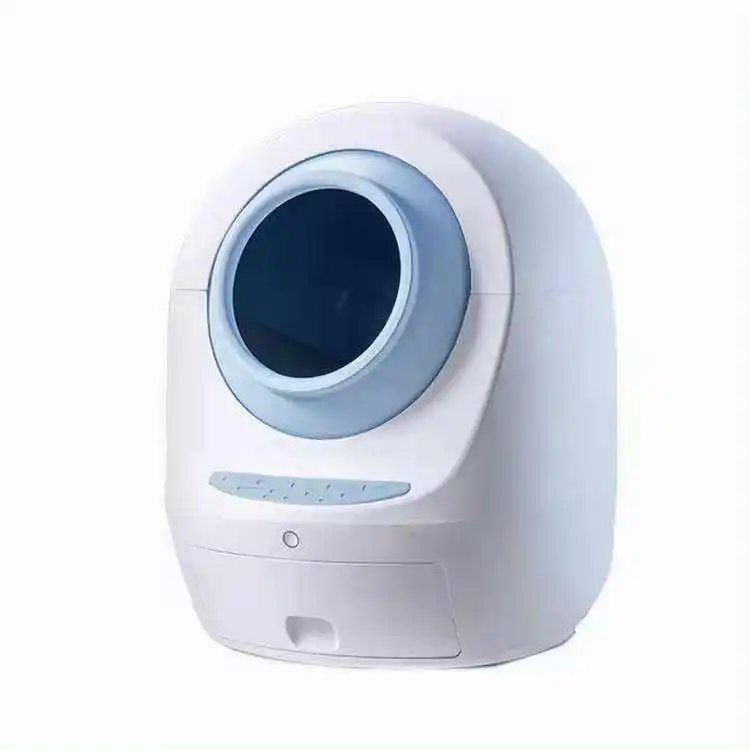 Smart Automatic Cat Litter Box with Self-Cleaning Feature round PP Plastic Easy Clean Mobile App Control Toilet Usage