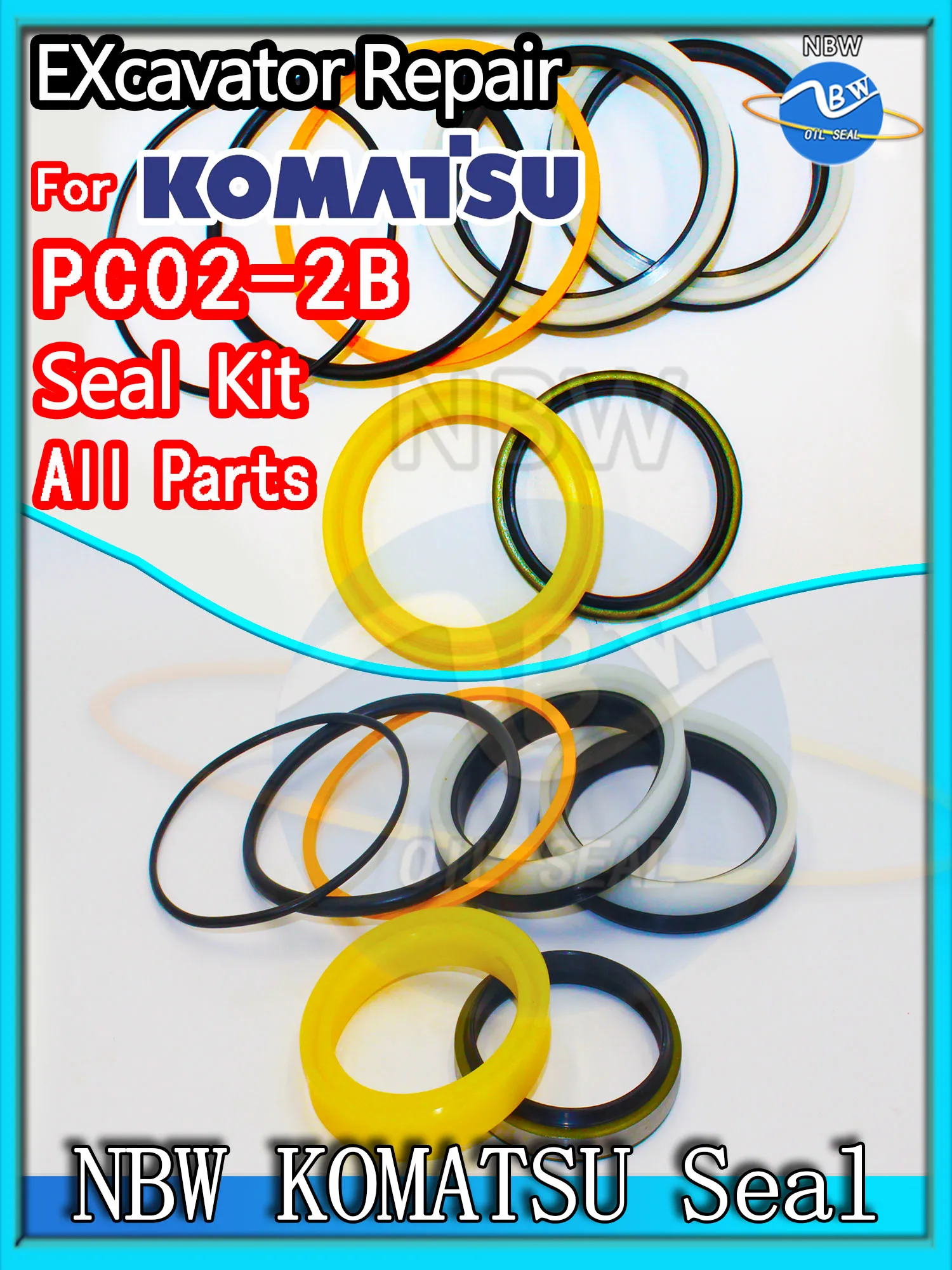 For KOMATSU PC02-2B Excavator Oil Seal Kit High Quality Repair PC02 2B Digger Clamshell Shovel Adjust Swing Gear Center Joint