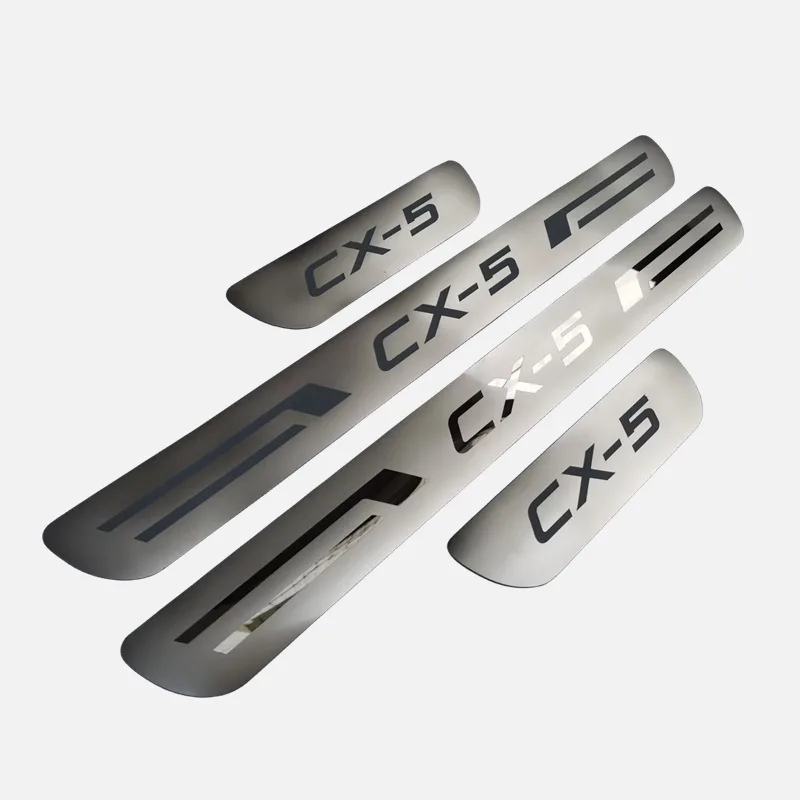 For Mazda CX-5 CX5 CX 5 2017 2018 2019-2022 2023 2024 2025 2026 2027 Door Sill Plate Stainless Steel Plastic Interior 5D Styling